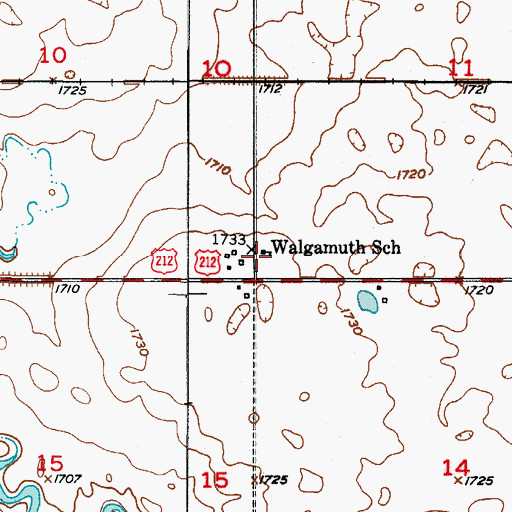Topographic Map of Walgamuth School, SD