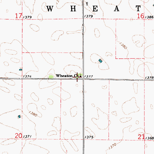 Topographic Map of Wheaton Church, SD