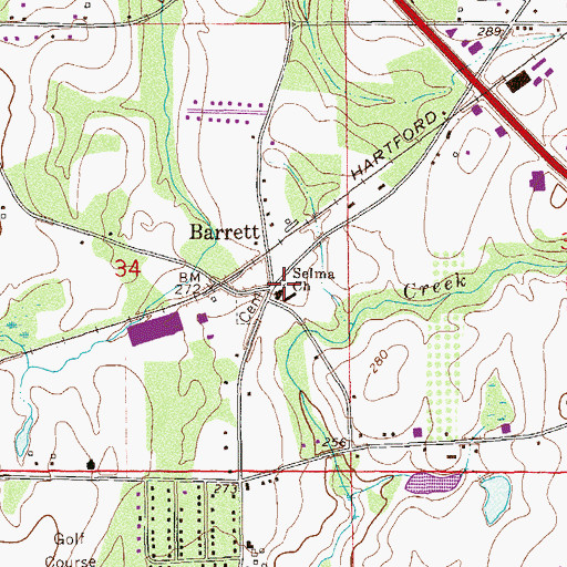 Topographic Map of Selma Baptist Church, AL