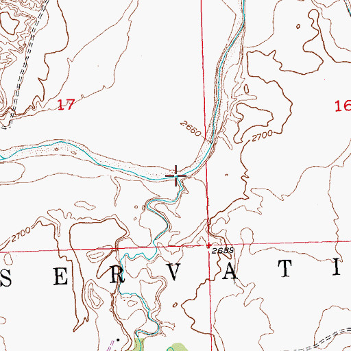 Topographic Map of Wounded Knee Creek, SD