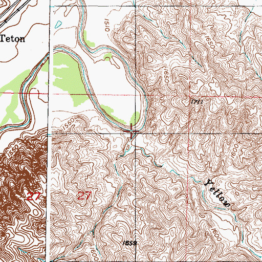 Topographic Map of Yellow Shoulder Creek, SD