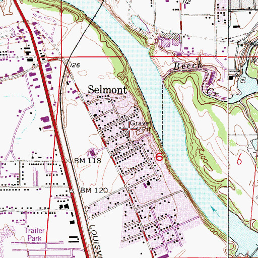 Topographic Map of Selmont, AL