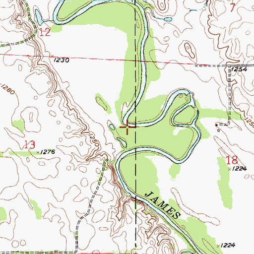 Topographic Map of Rodee Ford (historical), SD
