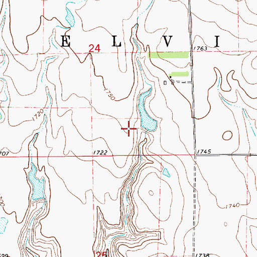 Topographic Map of Wooledge Dam, SD