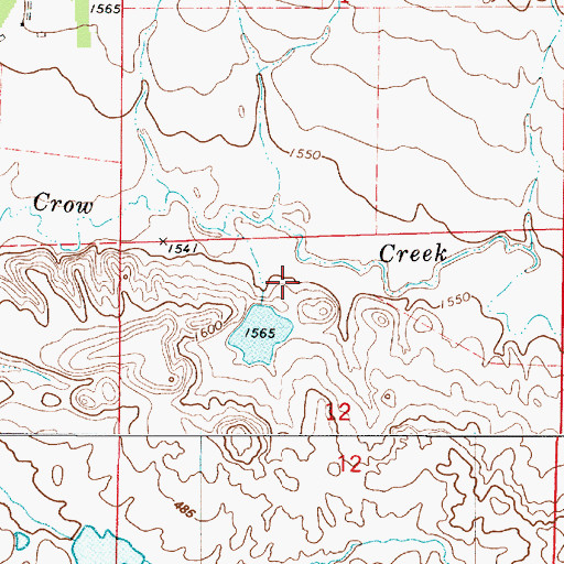 Topographic Map of Ahrenstorff Dam, SD