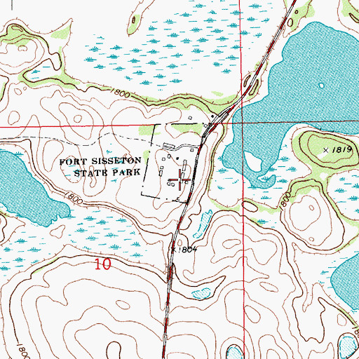 Topographic Map of Old Fort Sisseton (historical), SD