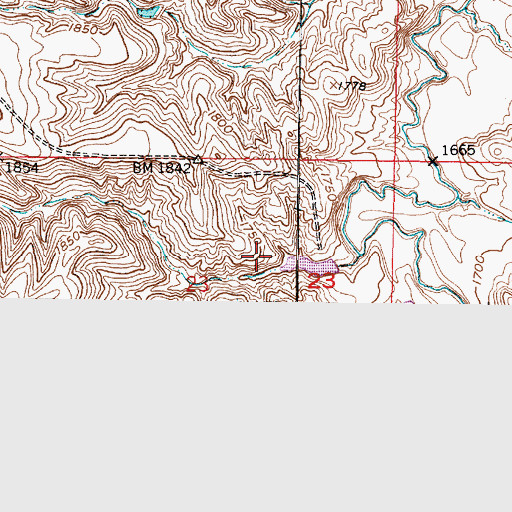 Topographic Map of Dale Swedland Number 1 Dam, SD