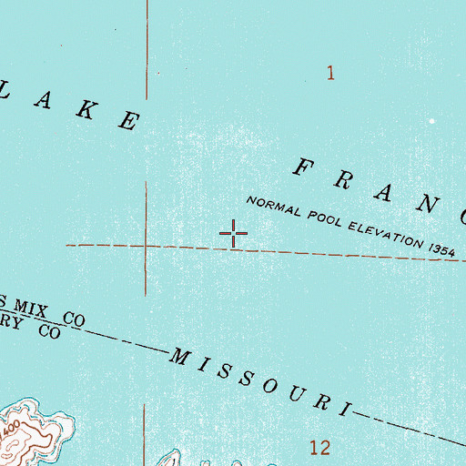 Topographic Map of Randall Island (historical), SD
