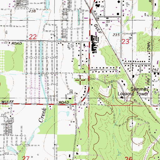 Topographic Map of Semmes Cemetery, AL