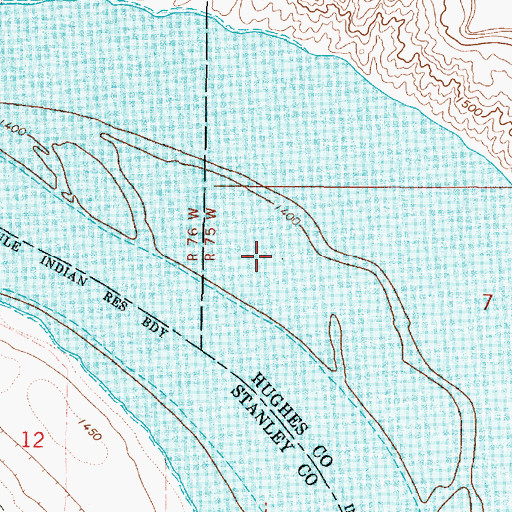 Topographic Map of Goat Island (historical), SD