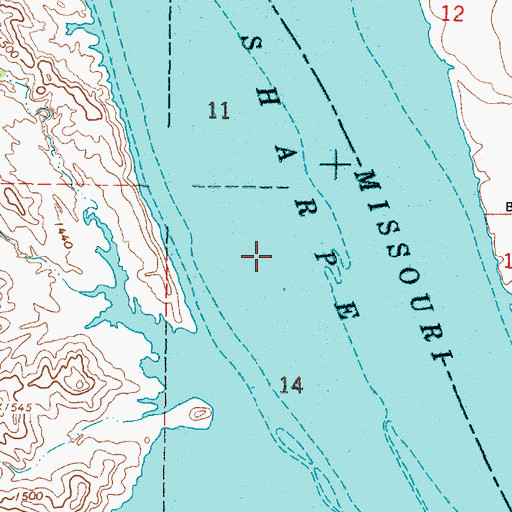 Topographic Map of Cedar Creek Island (historical), SD