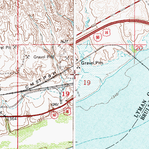 Topographic Map of Fort Recovery (historical), SD
