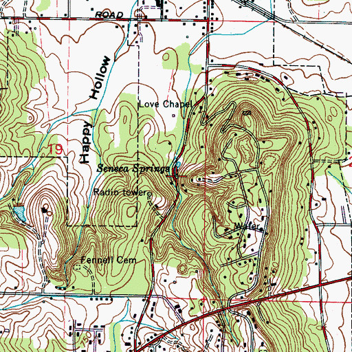 Topographic Map of Seneca Springs, AL