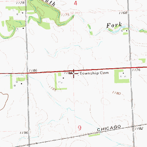 Topographic Map of Eub Cemetery, SD