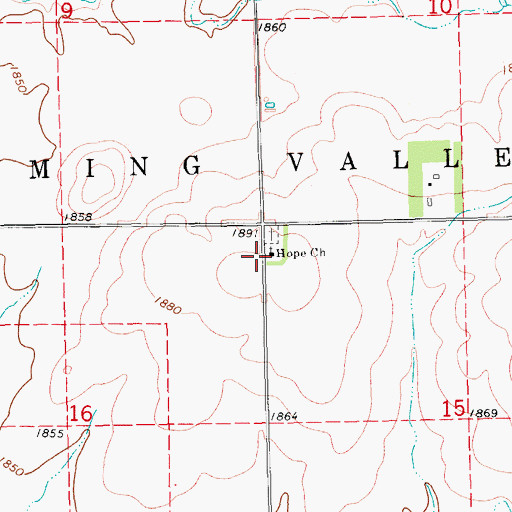Topographic Map of Lebanon Lutheran Church, SD