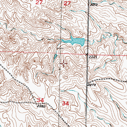 Topographic Map of Texsam (historical), SD