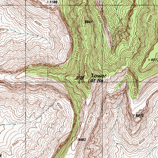 Topographic Map of Tower of Ra, AZ