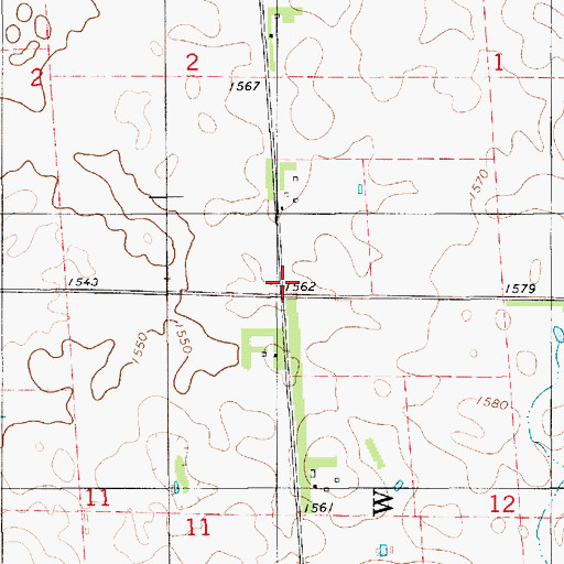 Topographic Map of Wertz School (historical), SD