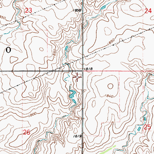 Topographic Map of Bailey (historical), SD