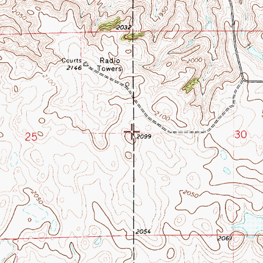 Topographic Map of Ree Heights, SD