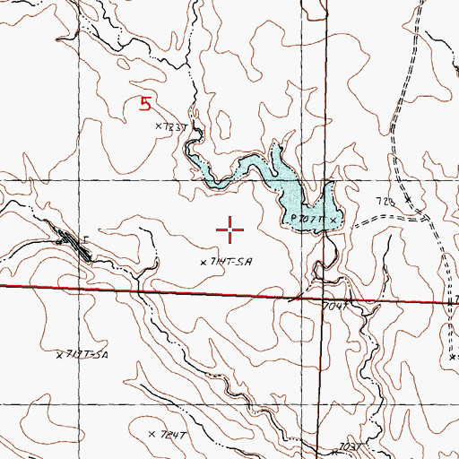 Topographic Map of Mandernach and Carlson Number 6 Dam, SD