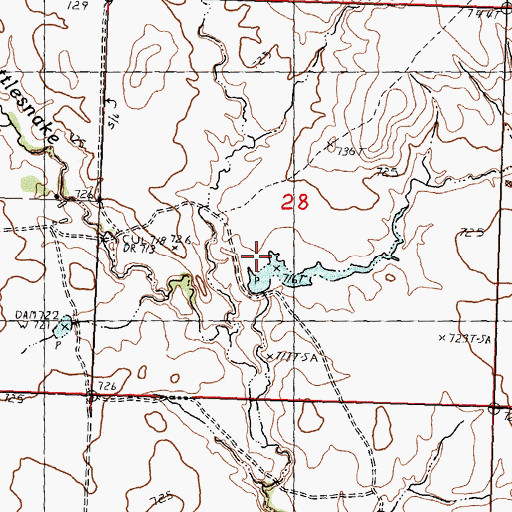Topographic Map of Mandernach and Carlson Number Two Dam, SD