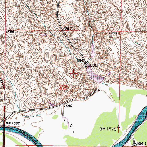 Topographic Map of Alfred Hutchinson Dam, SD