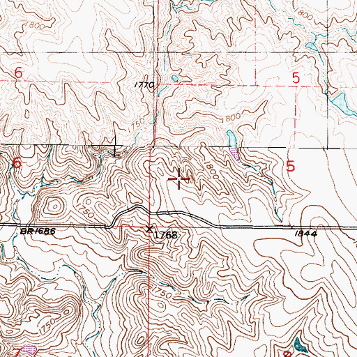 Topographic Map of Archie Millard Number 1 Dam, SD