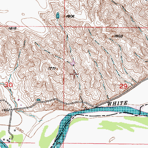 Topographic Map of Floyd Sletto Dam, SD