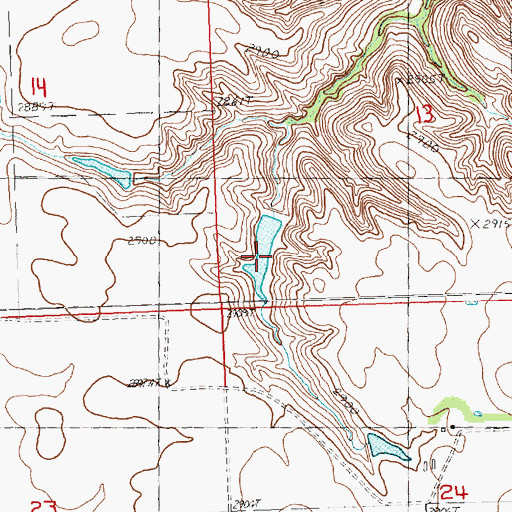 Topographic Map of Lavon Shearer Dam, SD
