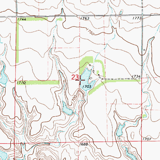 Topographic Map of C Wulff Stockwater Dam, SD