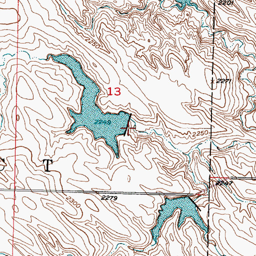 Topographic Map of England Number 2 Dam, SD