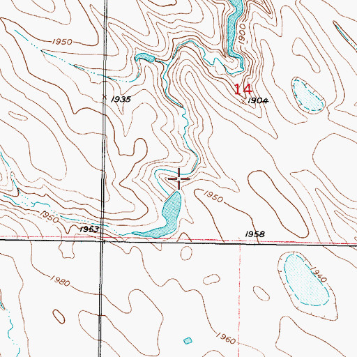 Topographic Map of Osborne Number 2 Dam, SD