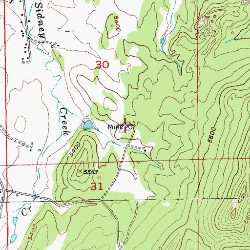 Topographic Map of Custer Mountain Lode Mine, SD