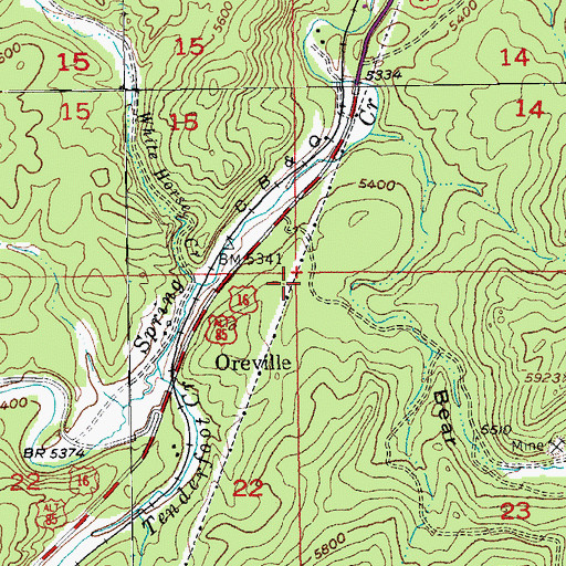 Topographic Map of Tin King Mine, SD