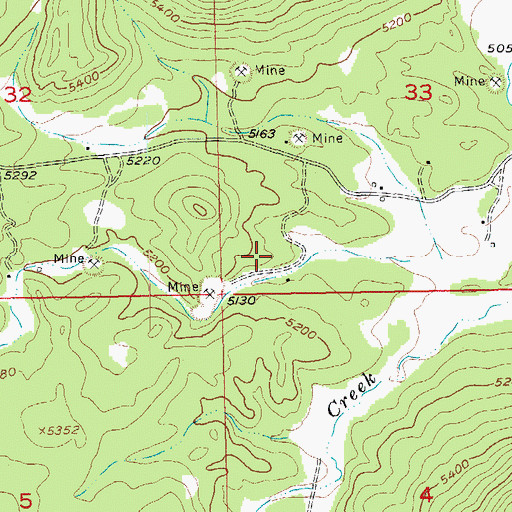 Topographic Map of Wayside Lode Mine, SD