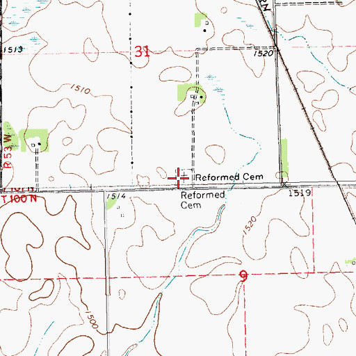 Topographic Map of Monroe Reformed Church Cemetery, SD