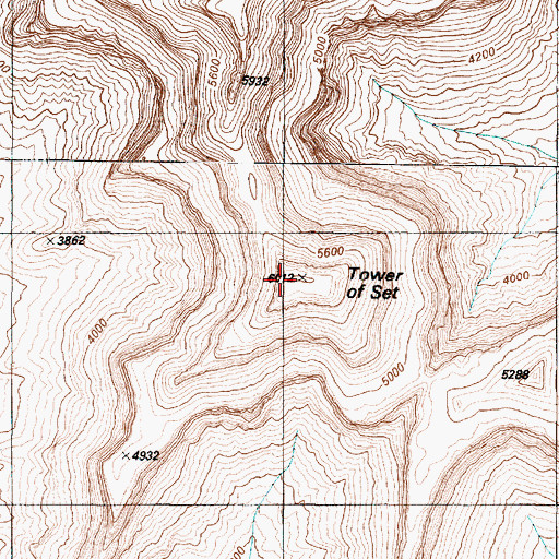 Topographic Map of Tower of Set, AZ