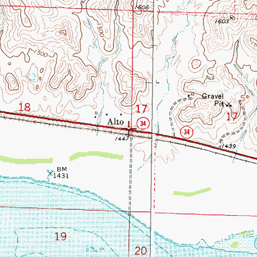 Topographic Map of Alto, SD