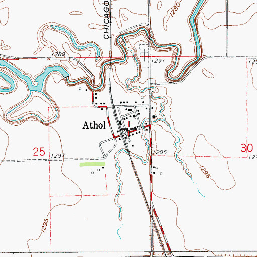 Topographic Map of Athol, SD