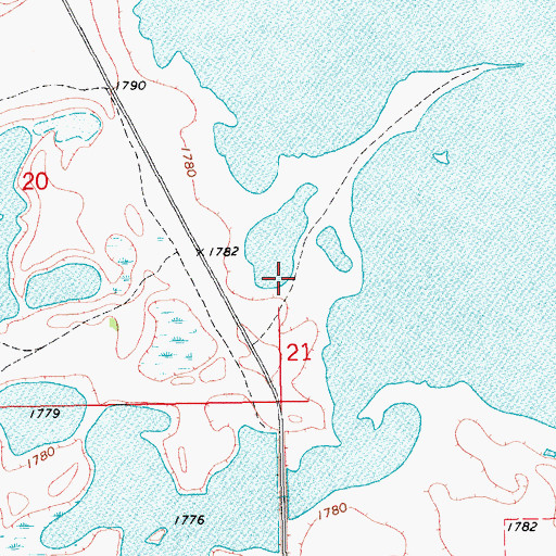 Topographic Map of Bitter Lake, SD