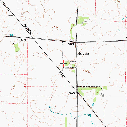 Topographic Map of Bovee, SD