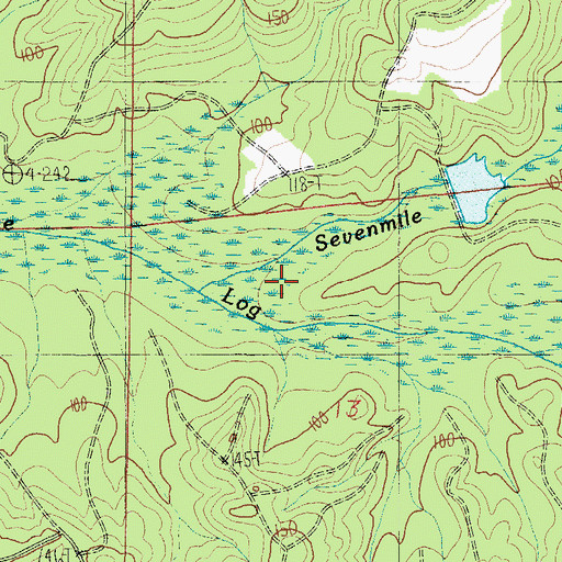 Topographic Map of Sevenmile Creek, AL