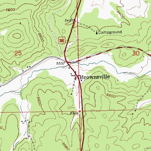 Topographic Map of Brownsville (historical), SD