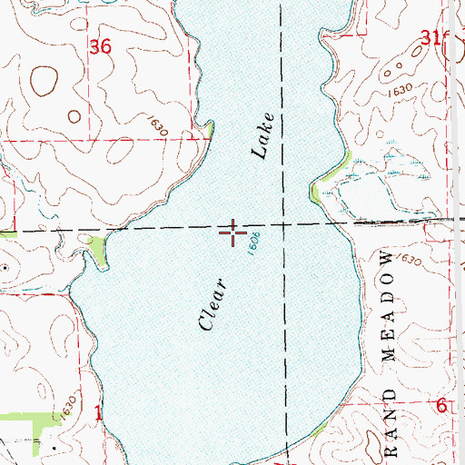 Topographic Map of Clear Lake, SD