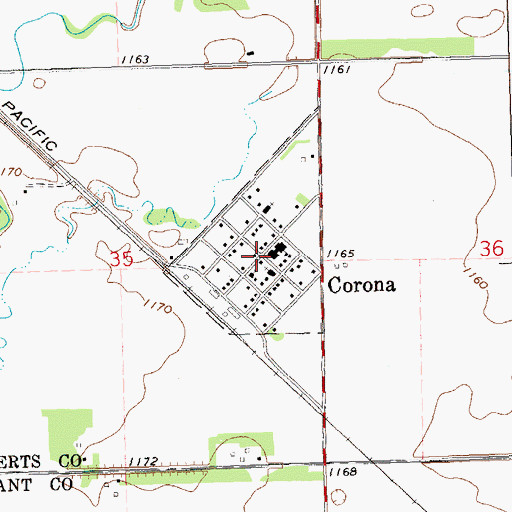 Topographic Map of Corona, SD