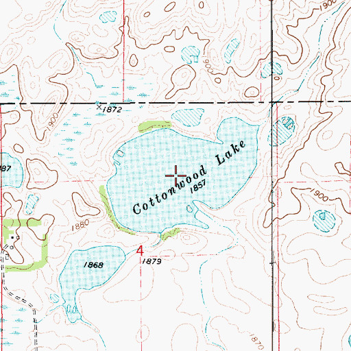 Topographic Map of Cottonwood Lake, SD