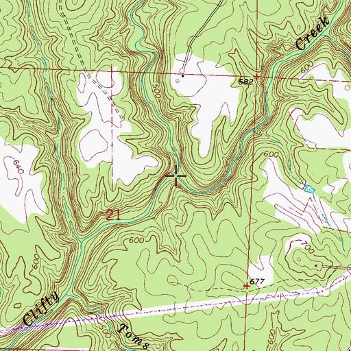 Topographic Map of Sevenmile Creek, AL
