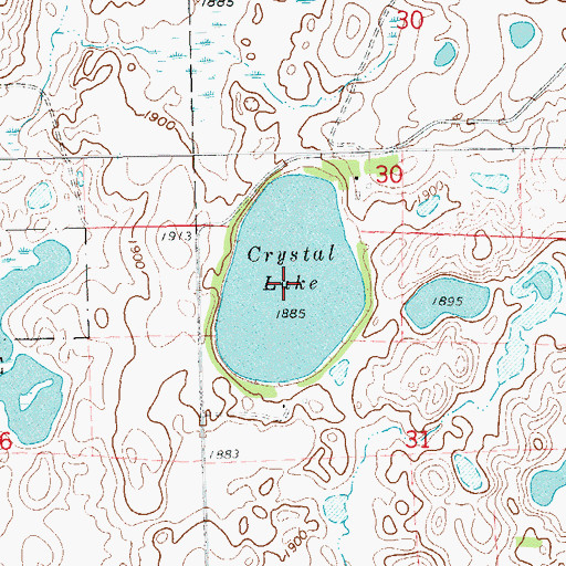 Topographic Map of Crystal Lake, SD