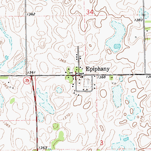 Topographic Map of Epiphany, SD
